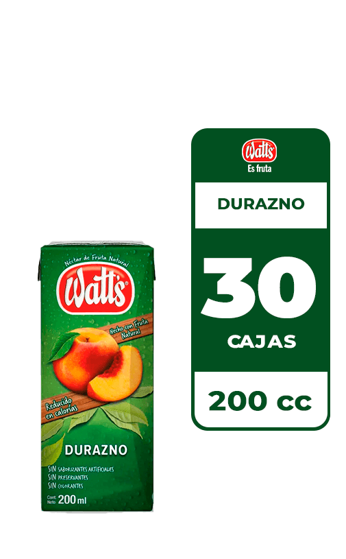 30x Néctar Watt's Durazno 200cc