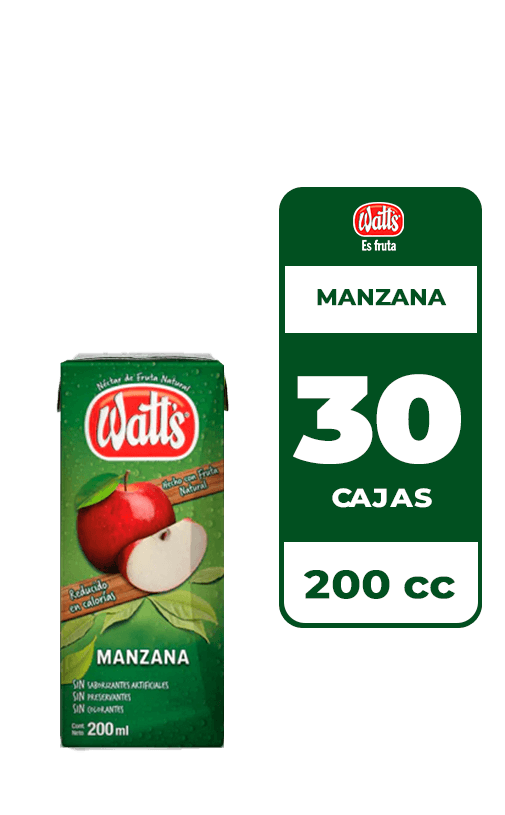 30x Néctar Watt's Manzana 200cc