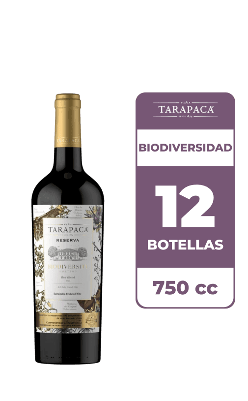 12x Vino Tarapacá Reserva Biodiversidad 750cc