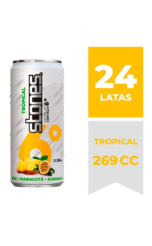 24x Cerveza Stones 6° Tropical Lata 269cc
