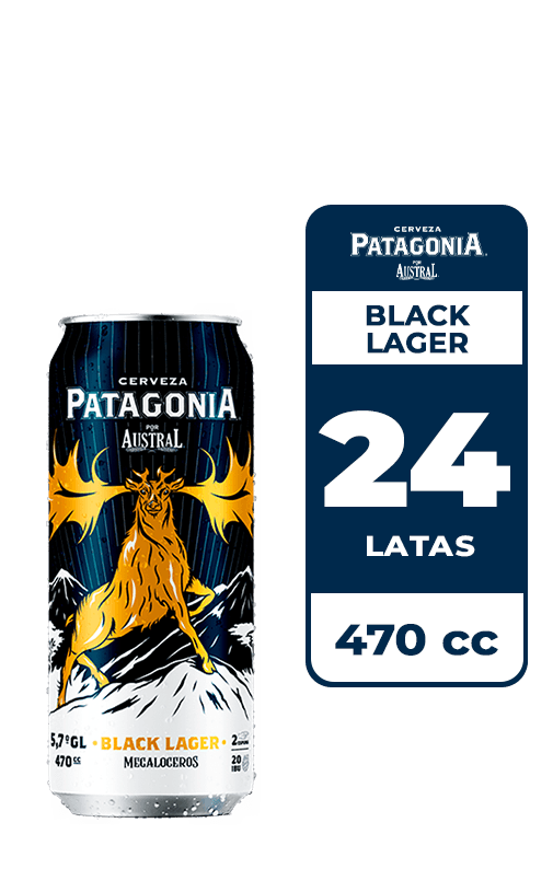 24x Cerveza Patagonia Black Lager 5.7° Lata 470cc