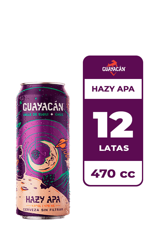 12x Cerveza Guayacán Hazy APA 4.9° Lata 470cc