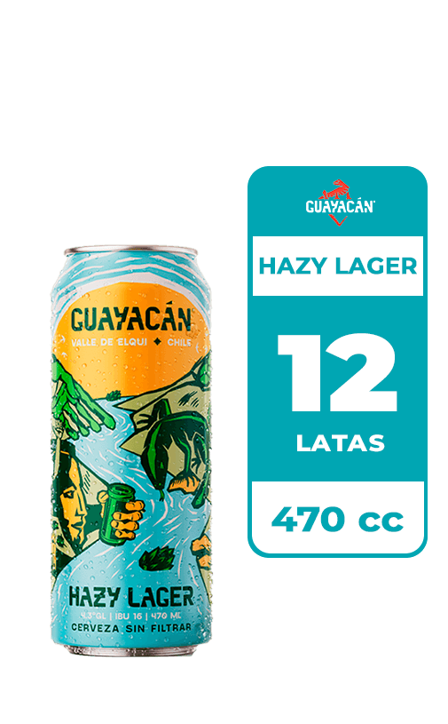 12x Cerveza Guayacán Hazy Lager 4.9° Lata 470cc