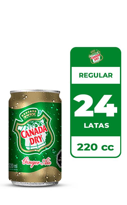 24x Bebida Canada Dry Ginger Ale Lata 220cc