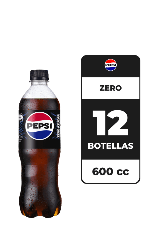 12x Bebida Pepsi Zero Botella 600cc