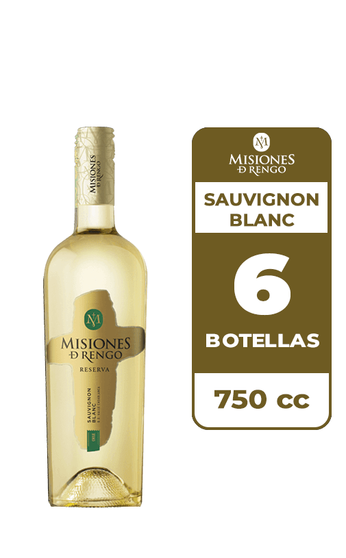 6x Vino Misiones De Rengo Reserva Sauvignon Blanc 750cc