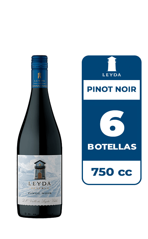 6x Vino Leyda Reserva Pinot Noir 750cc