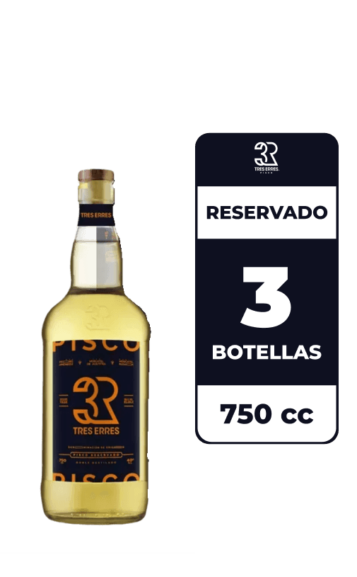 3x Pisco Tres Erres 40° 750cc