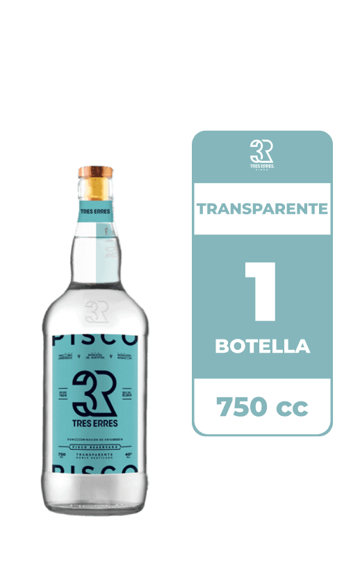 Pisco Tres Erres 40° Transparente 750cc