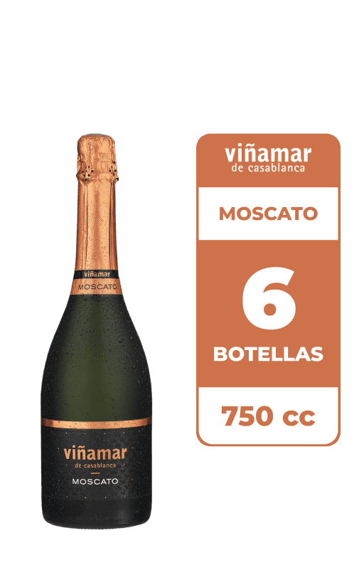 6x Espumante Viñamar Moscato 750cc