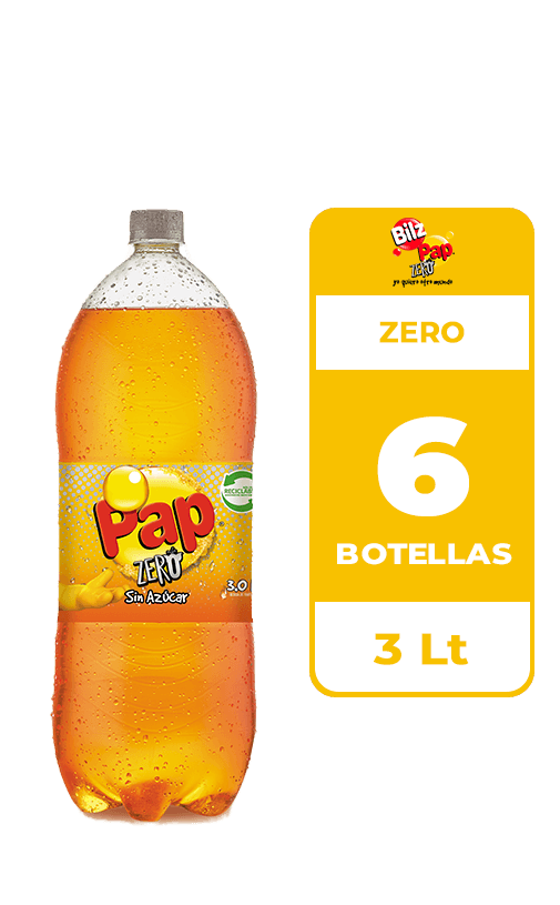 6x Bebida Pap Zero Botella 3L