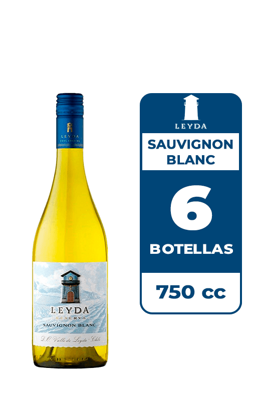 6x Vino Leyda Reserva Sauvignon Blanc 750cc