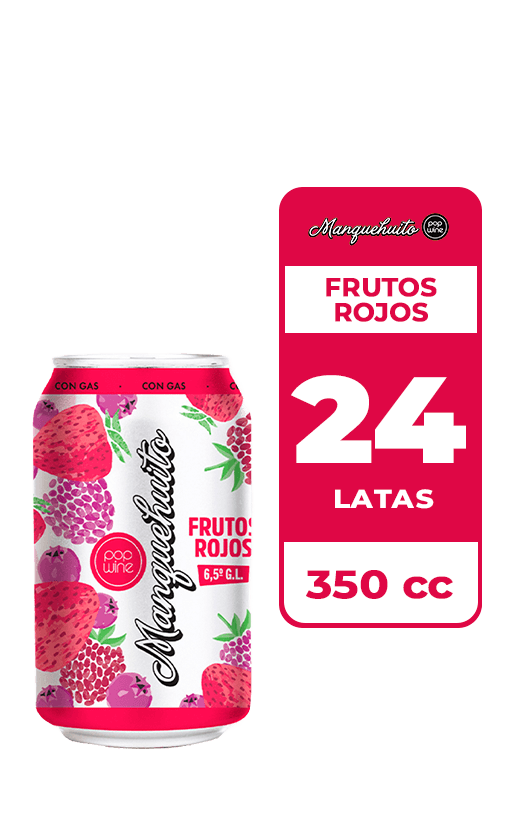 24x Cóctel de Vino Manquehuito Frutos Rojos 350cc