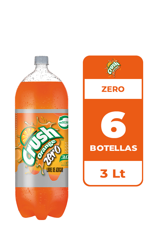 6x Bebida Crush Zero Botella 3L