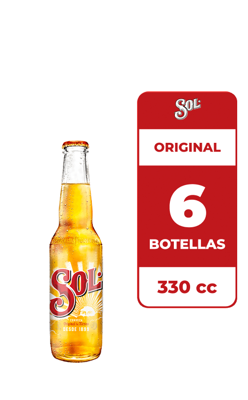6x Cerveza Sol 4.5° Botella 330cc