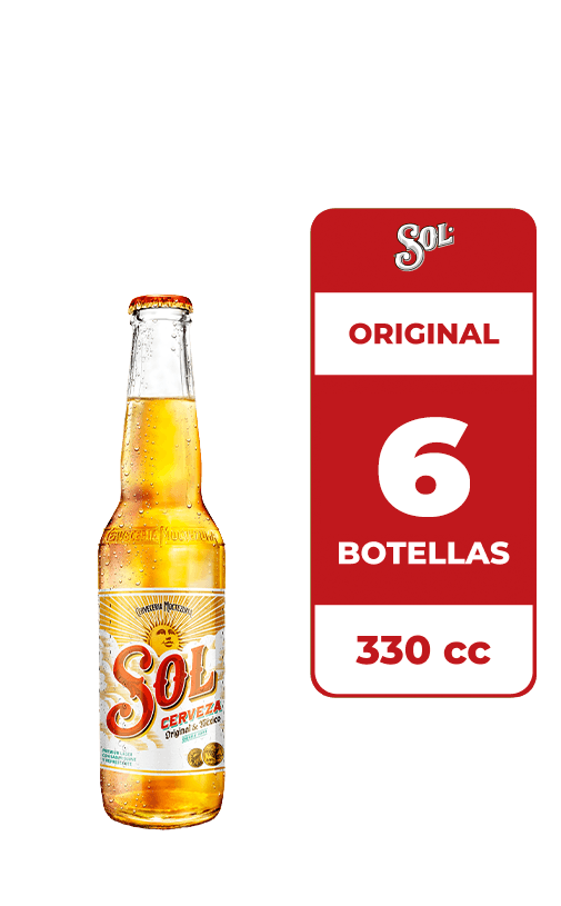 6x Cerveza Sol 4.5° Botella 330cc