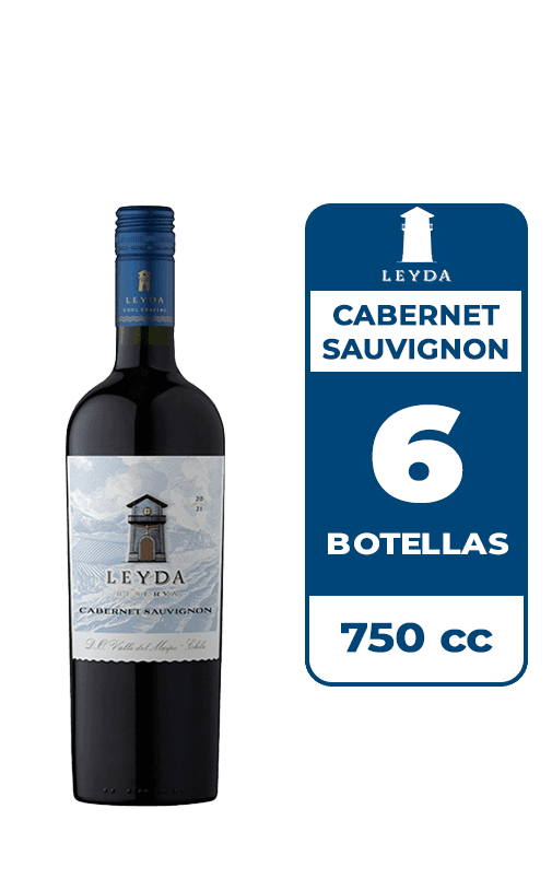 6x Vino Leyda Reserva Cabernet Sauvignon 750cc
