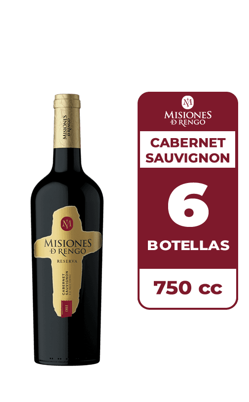6x Vino Misiones De Rengo Reserva Cabernet Sauvignon 750cc