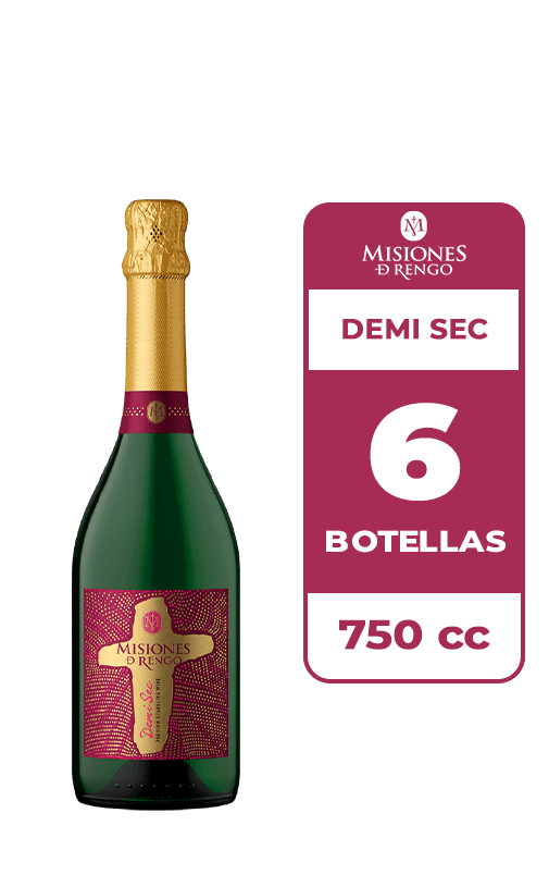 6x Espumante Misiones De Rengo Demi Sec 750cc