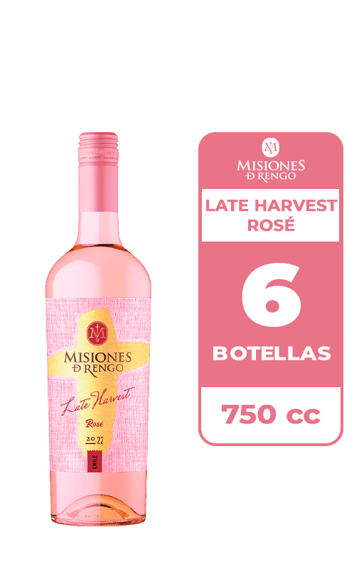 6x Vino Misiones De Rengo Late Harvest Rosé 750cc