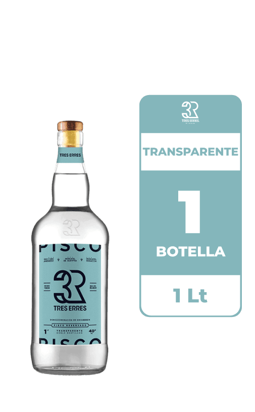 Pisco Tres Erres 40° Transparente 1L