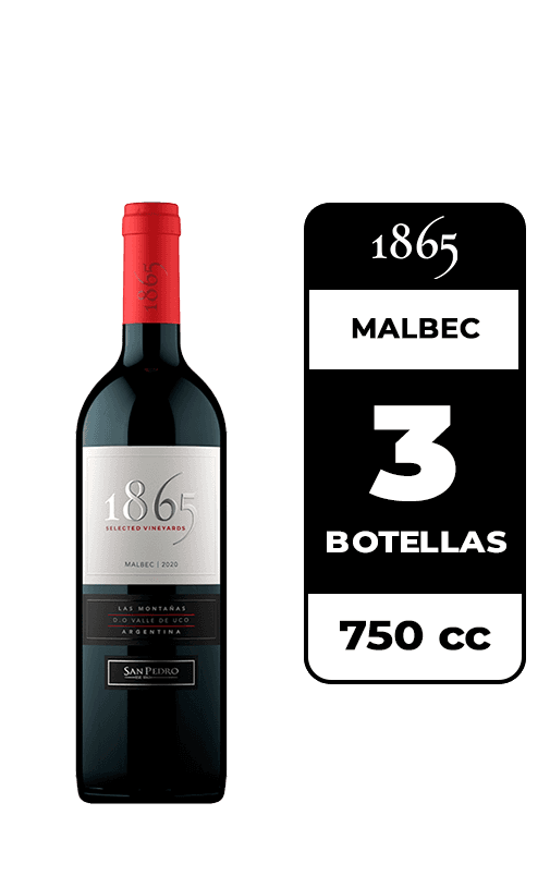3x Vino 1865 Malbec 750cc