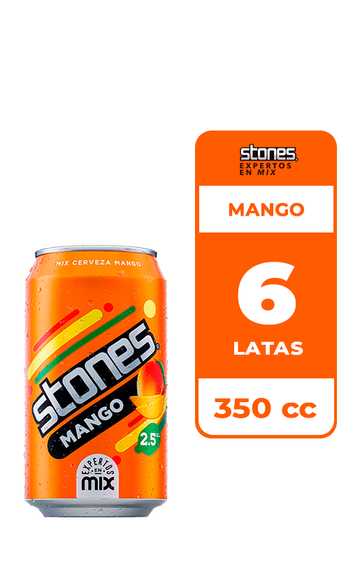 6x Cerveza Mango Stones 2.5° Lata 350cc