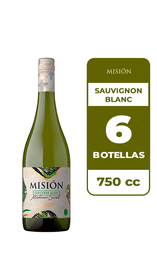 6x Vino Misión Medium Sweet Sauvignon Blanc 750cc