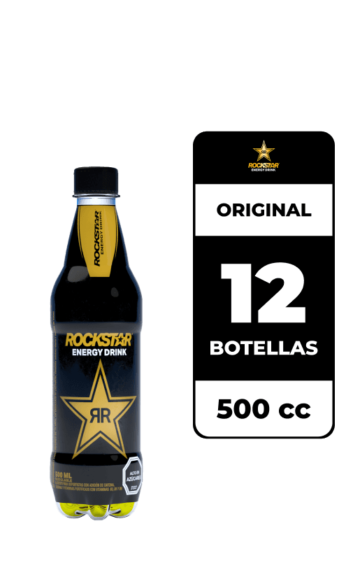 12x Bebida Energética Rockstar 500cc