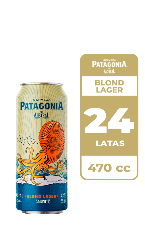 24x Cerveza Patagonia Blond Lager 4.5° Lata 470cc