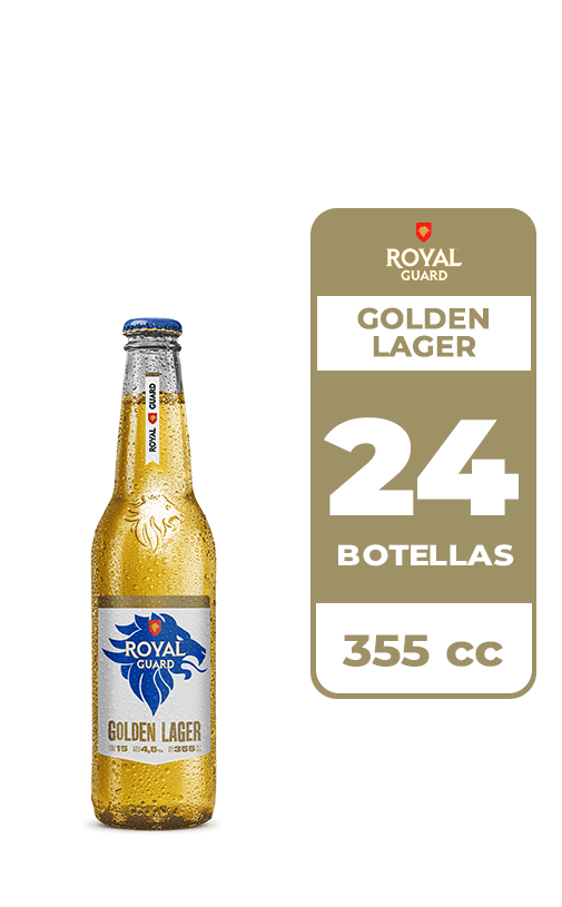 24x Cerveza Royal Guard Golden Lager 4.5° Botella 355cc