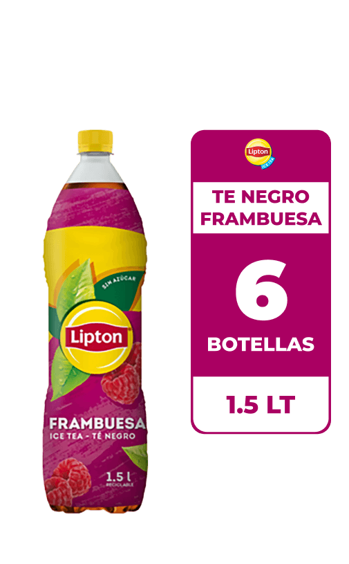 6x Ice Tea Lipton Té Negro Frambuesa 1.5L