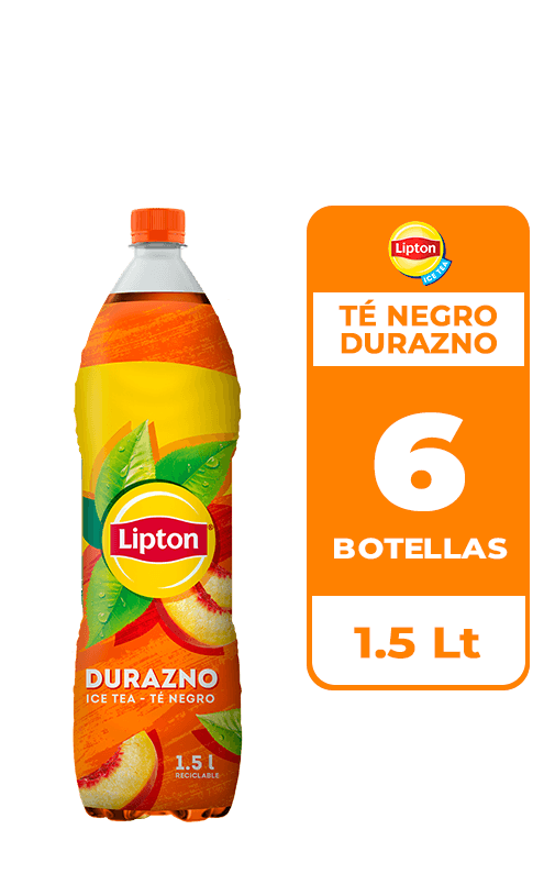 6x Ice Tea Lipton Té Negro Durazno 1.5L