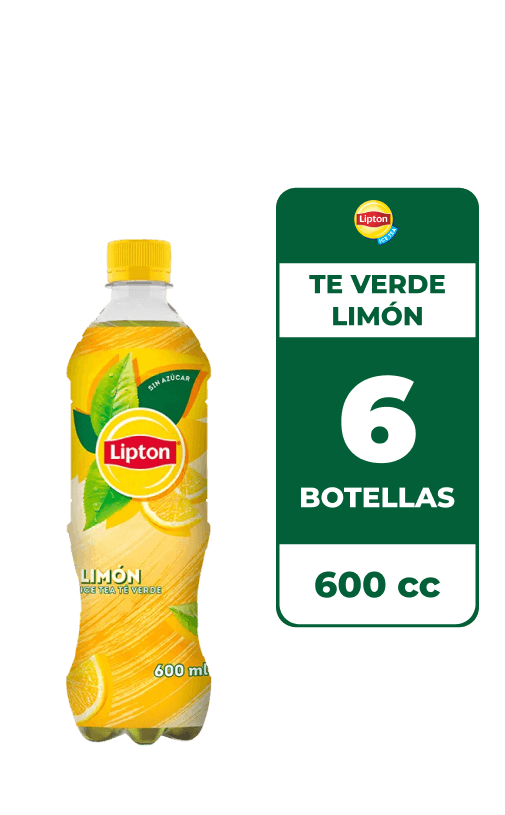 6x Ice Tea Lipton Té Verde Limón 600cc