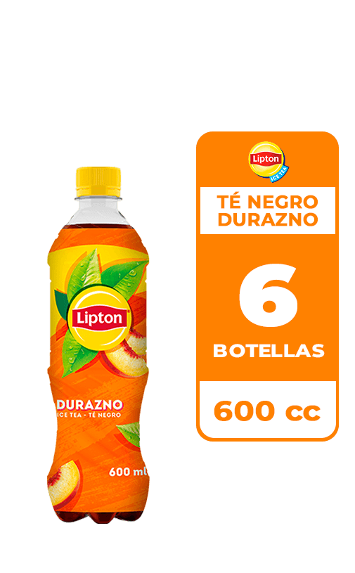 6x Ice Tea Lipton Té Negro Durazno 600cc