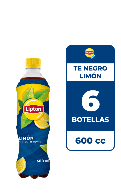 6x Ice Tea Lipton Té Negro Limón 600cc