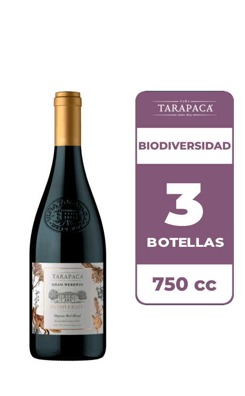 3x Vino Tarapacá Gran Reserva Biodiversidad 750cc