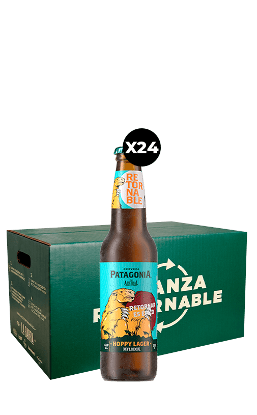 Promo 24x Cerveza Patagonia Hoppy Lager 4.8° Botella 330cc