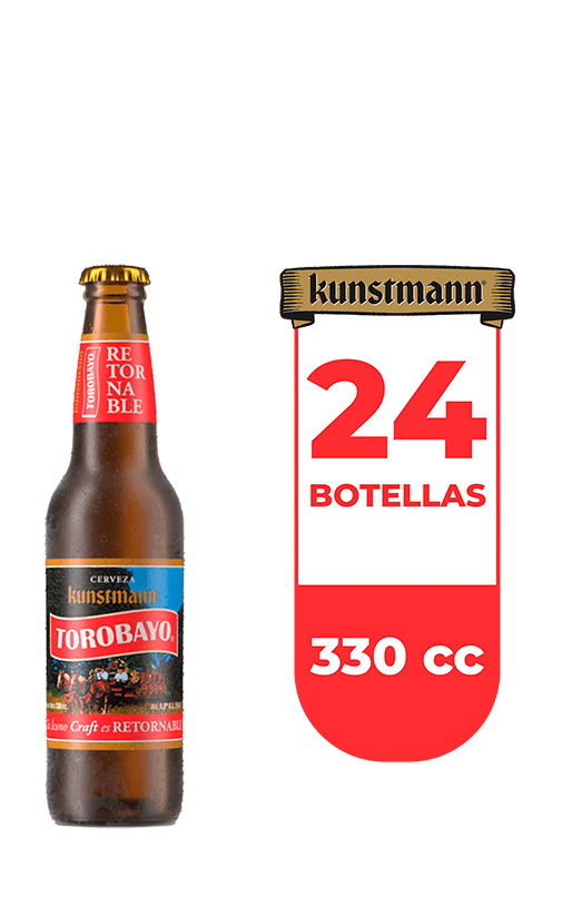 24x Cerveza Kunstmann Torobayo 5.0° Retornable + Envase Botella 330cc