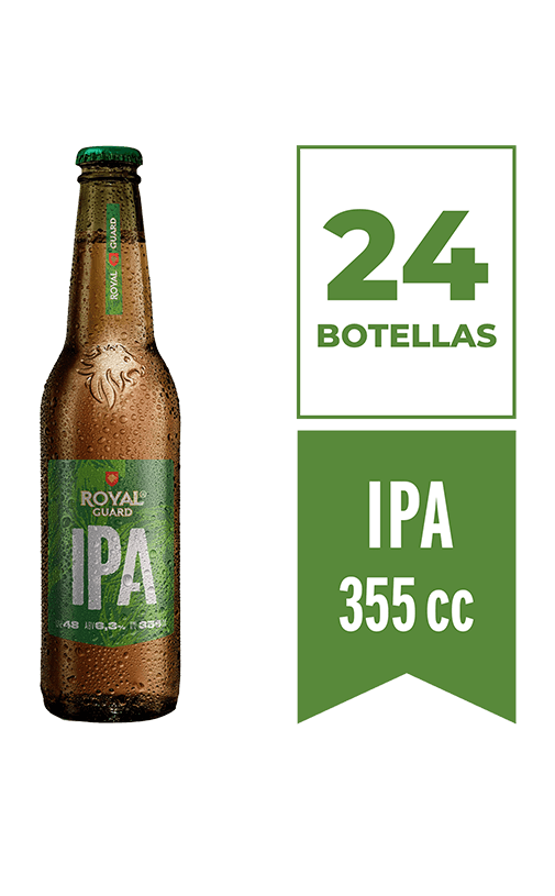 24x Cerveza Royal Guard Pacific IPA 6.3° Botella 355cc