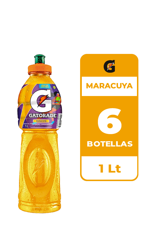 6x Bebida Isotónica Gatorade Maracuyá 1L