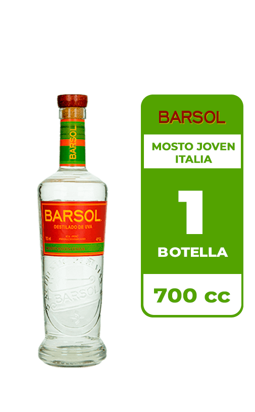 Destilado de Uva Barsol Mj Italia 40° 700cc