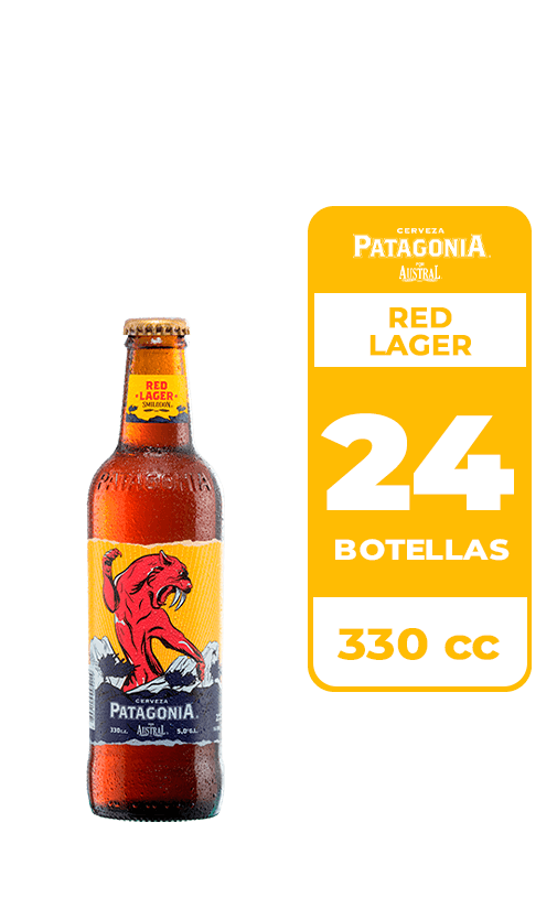 24x Cerveza Patagonia Red Lager 5.0° Botella 330cc