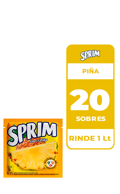20x Jugo En Polvo Sprim Piña 20gr