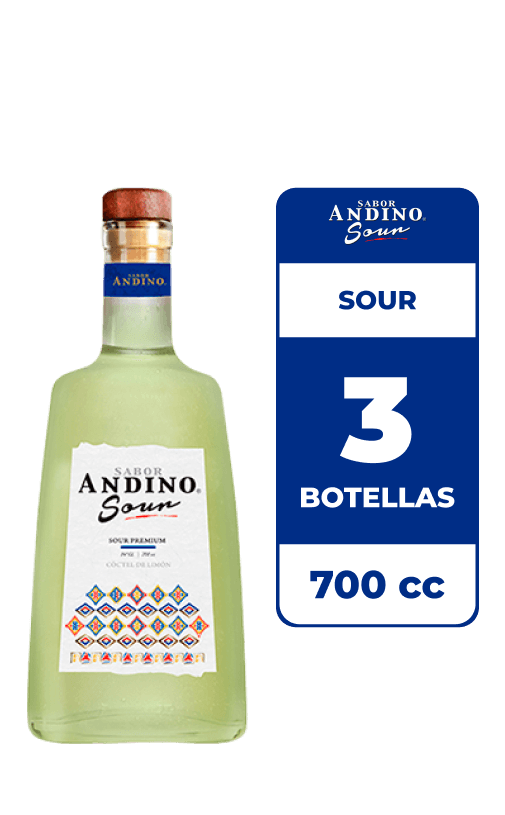 3x Cóctel Sabor Andino Sour 14° 700cc