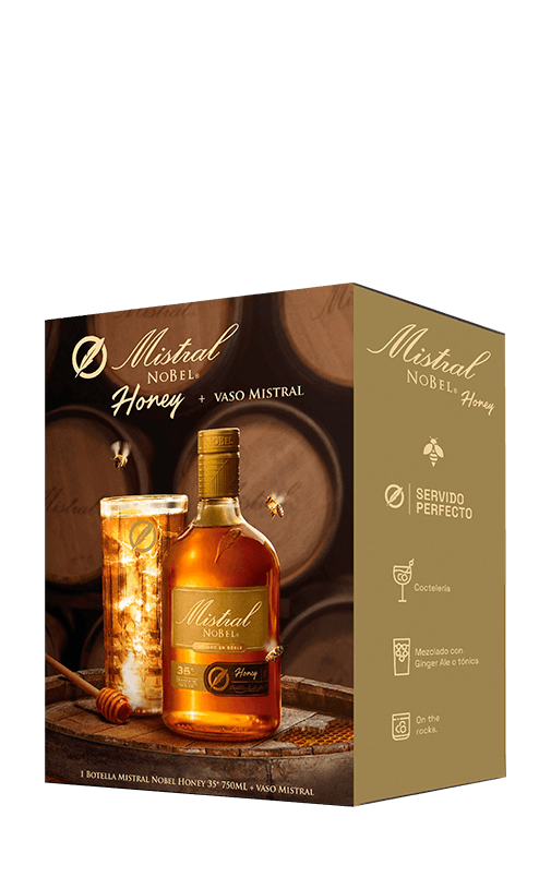 Mistral Nobel Honey 35° 750cc + Vaso