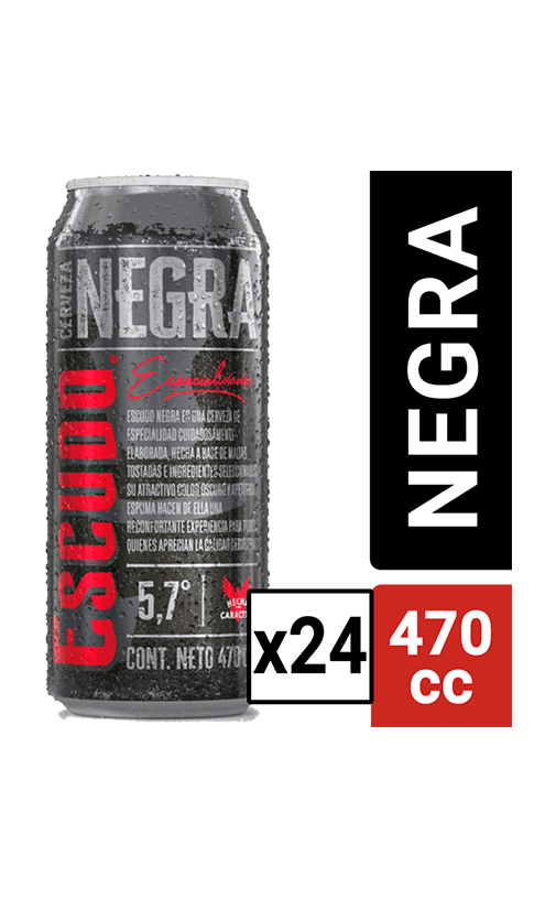 24x Cerveza Escudo Negra 5.7° Lata 470cc