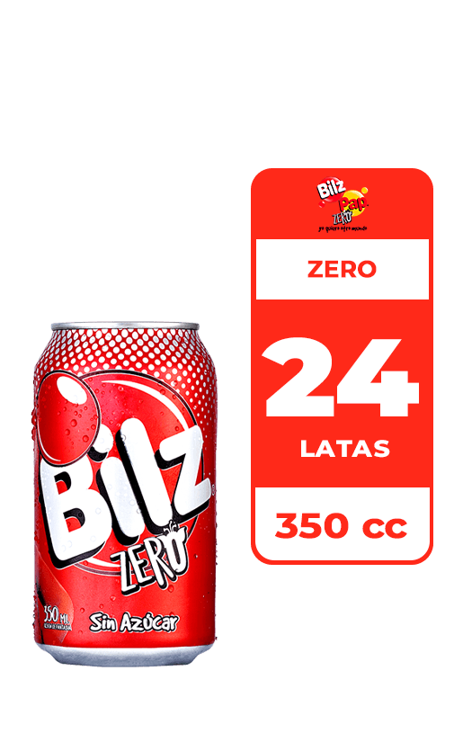 24x Bebida Bilz Zero Lata 350cc