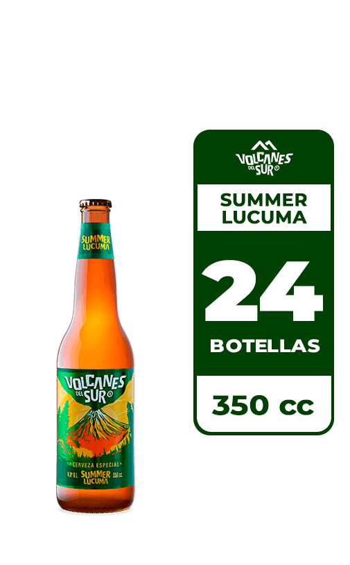 24x Cerveza Volcanes Del Sur Summer Lucuma 4.0° Botella 350cc