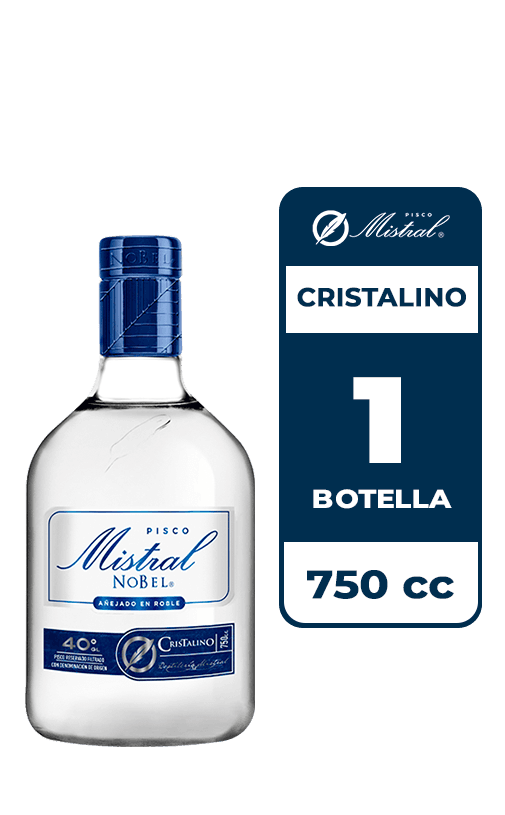 Pisco Mistral Nobel Cristalino 40° 750cc